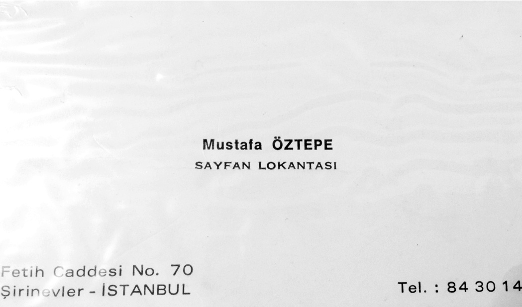 1984 Şirinevler Sayfan Lokantası